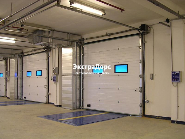 Подъемные автоматические противопожарные ворота с окнами в Коломне  купить