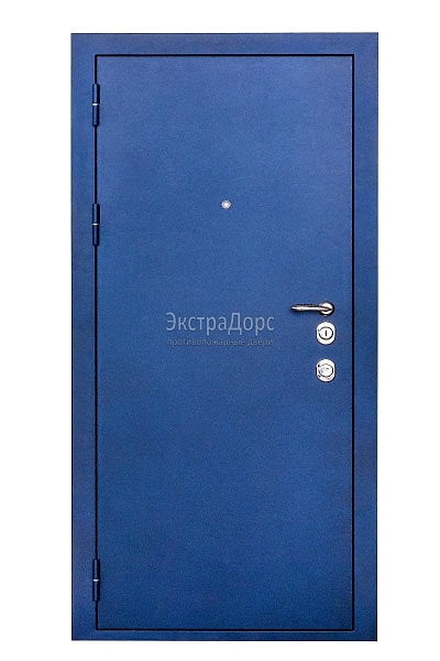 Противопожарная уличная дверь металлическая утепленная EIW 60 синяя глухая однопольная в Коломне  купить