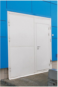 Огнеупорные распашные белые гаражные ворота