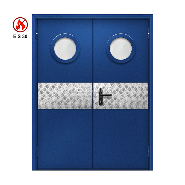 Противопожарная дверь EIS 30 ДО-02-EIS30 ДП86 двупольная остекленная